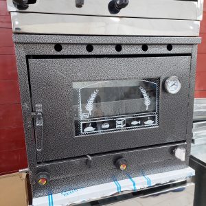 تنورگازی 2سینی کوره ای مشکی+تایمر+ دماسنج دارای چدن 38 (کد702)